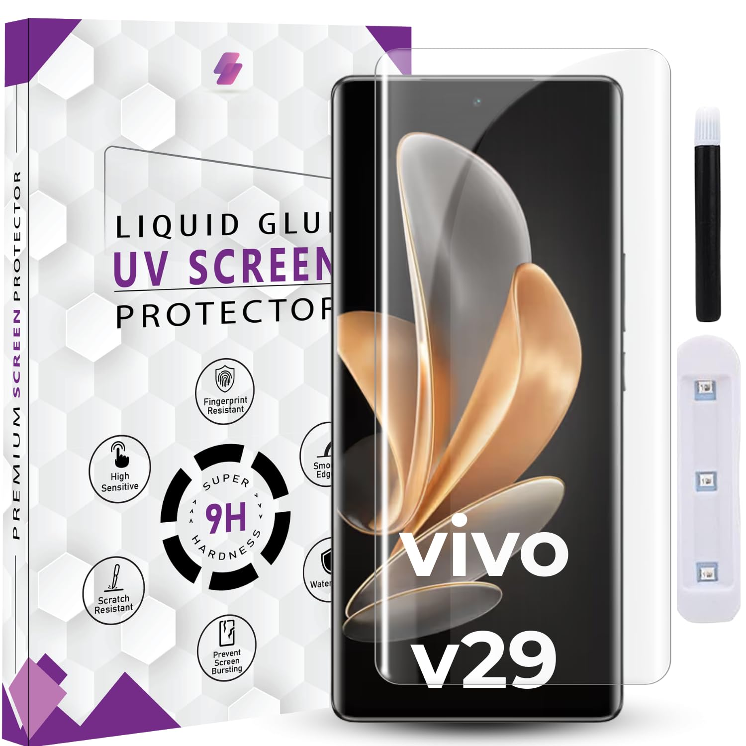 Vivo V29 UV Tempered Glass Screen Protector