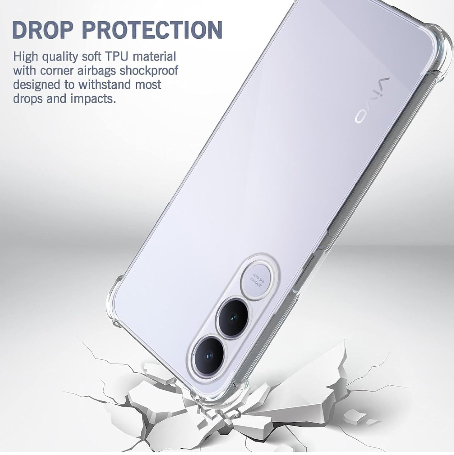 Vivo V70 FE Transparent Soft TPU Silicone Bumper Cover
