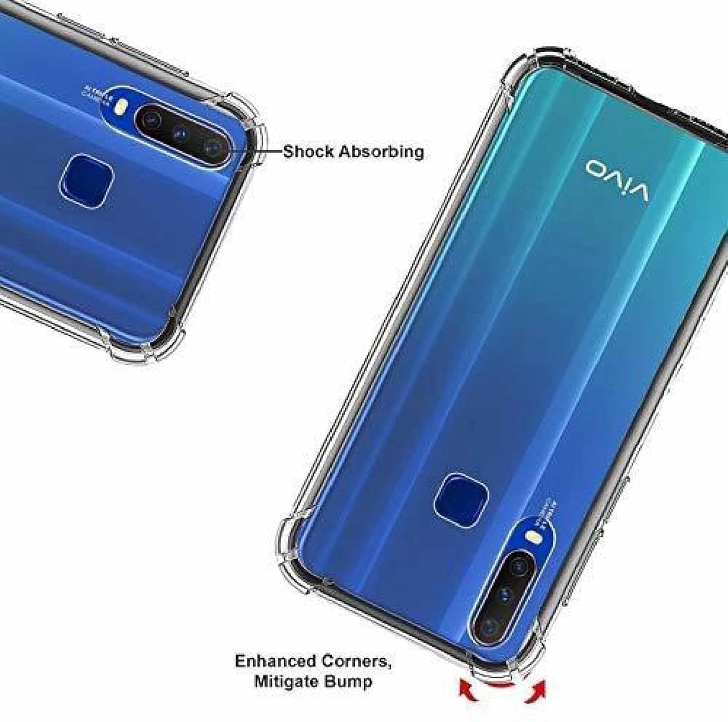 Vivo Y12 Transparent Soft TPU Silicone Bumper Cover