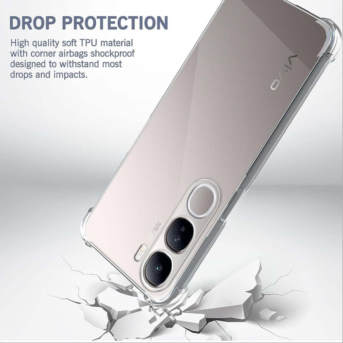 Vivo Y29 Transparent Soft TPU Silicone Bumper Cover