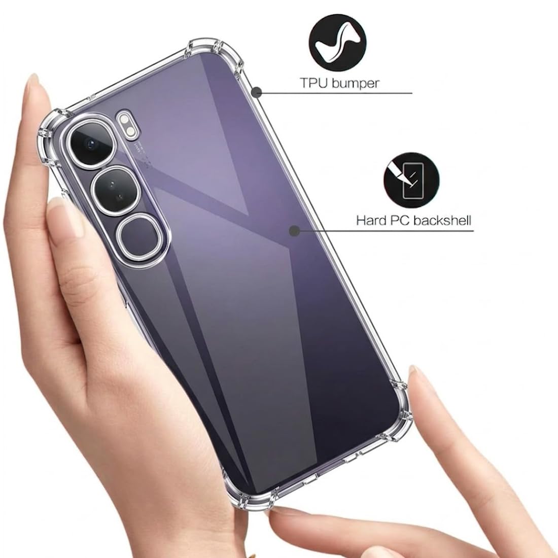 Vivo Y400 Transparent Soft TPU Silicone Bumper Cover