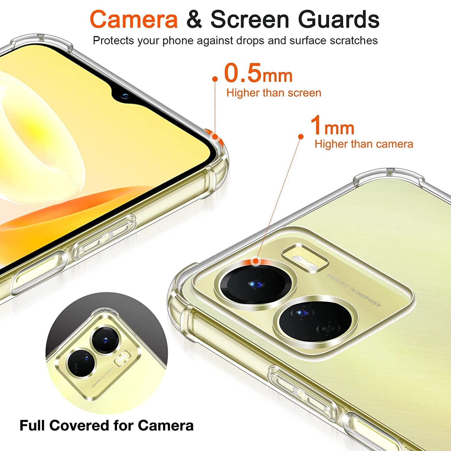 Vivo Y02s Transparent Soft TPU Silicone Bumper Cover
