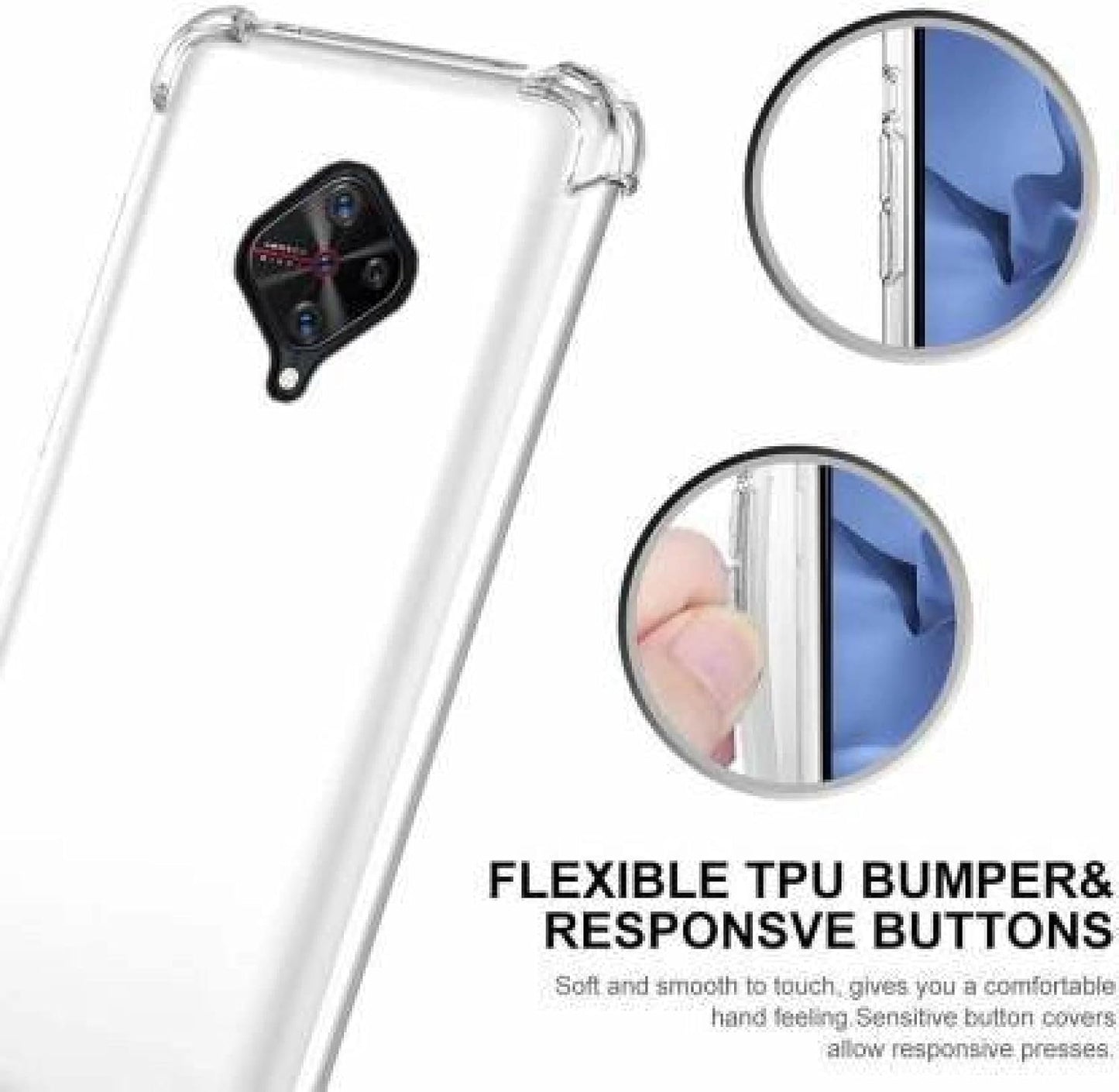 Vivo S1 Pro Transparent Soft TPU Silicone Bumper Cover